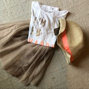 Girls Crazy 8 gold skirt outfit - size L (10-12)